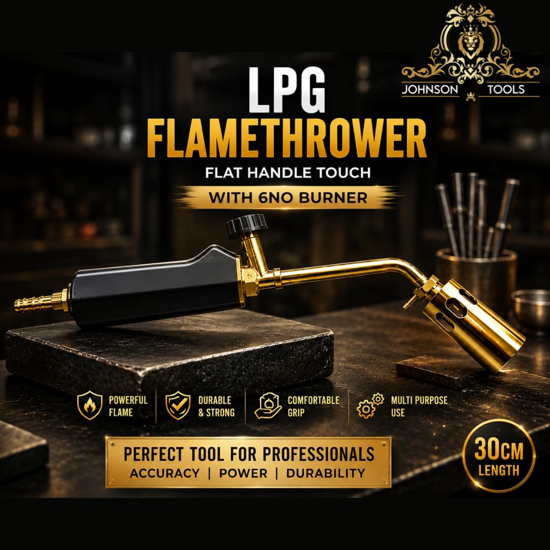 Johnson Tools Amul LPG flamethrower Gun with Size 30cm and Flat Handle (6no Burner)