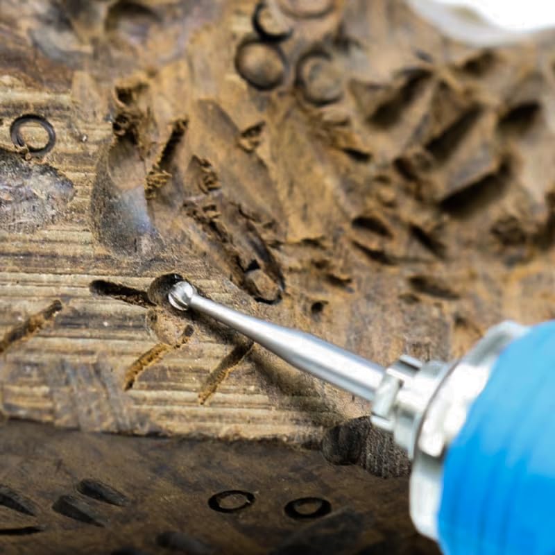 Johnson Tools German Round Solitaire Burs for Gold and Silver Jewellery Making Works (Pack of 6, 0.8mm to 2.3mm)