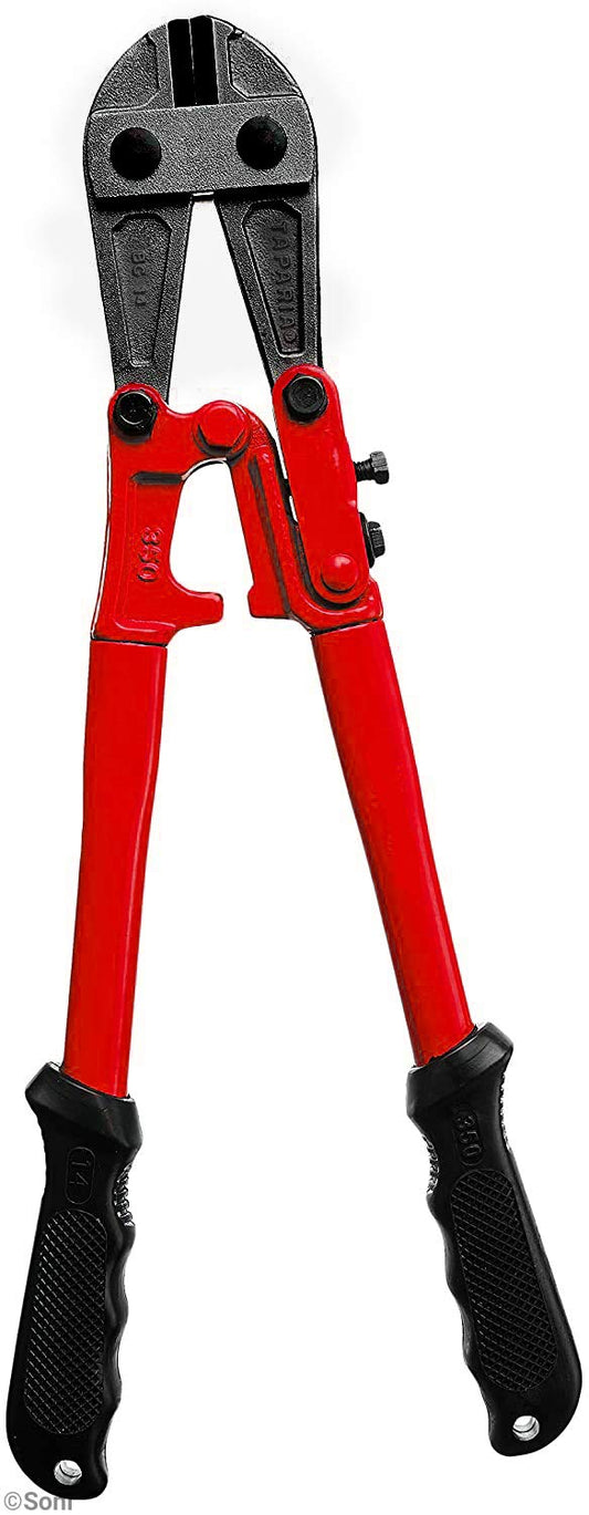 Johnson Tools 18" Hit Strong Bolt Cutter with Industrial Hardness and Shear Sharp, Comfortable Ergonomics TPR Handle for Cutting Bolts, Gold Biscuit and Other Various Uses (450mm)