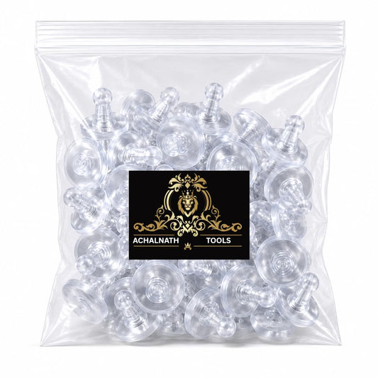Johnson Tools Clear Bluish Silicone Bullet Clutch Push Botton - Soft Stud Back Stoppers for Gold and Silver Earrings (200 Pcs)