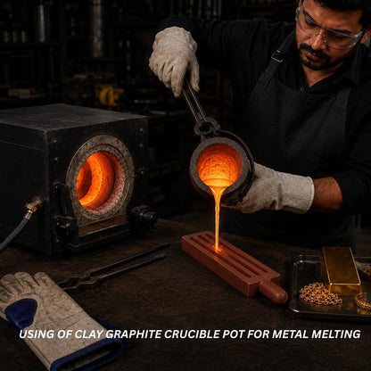 Johnson Tools Casting Clay Graphite Crucible For Gold Silver Copper Brass Aluminum Foundry Furnace Torch Melting