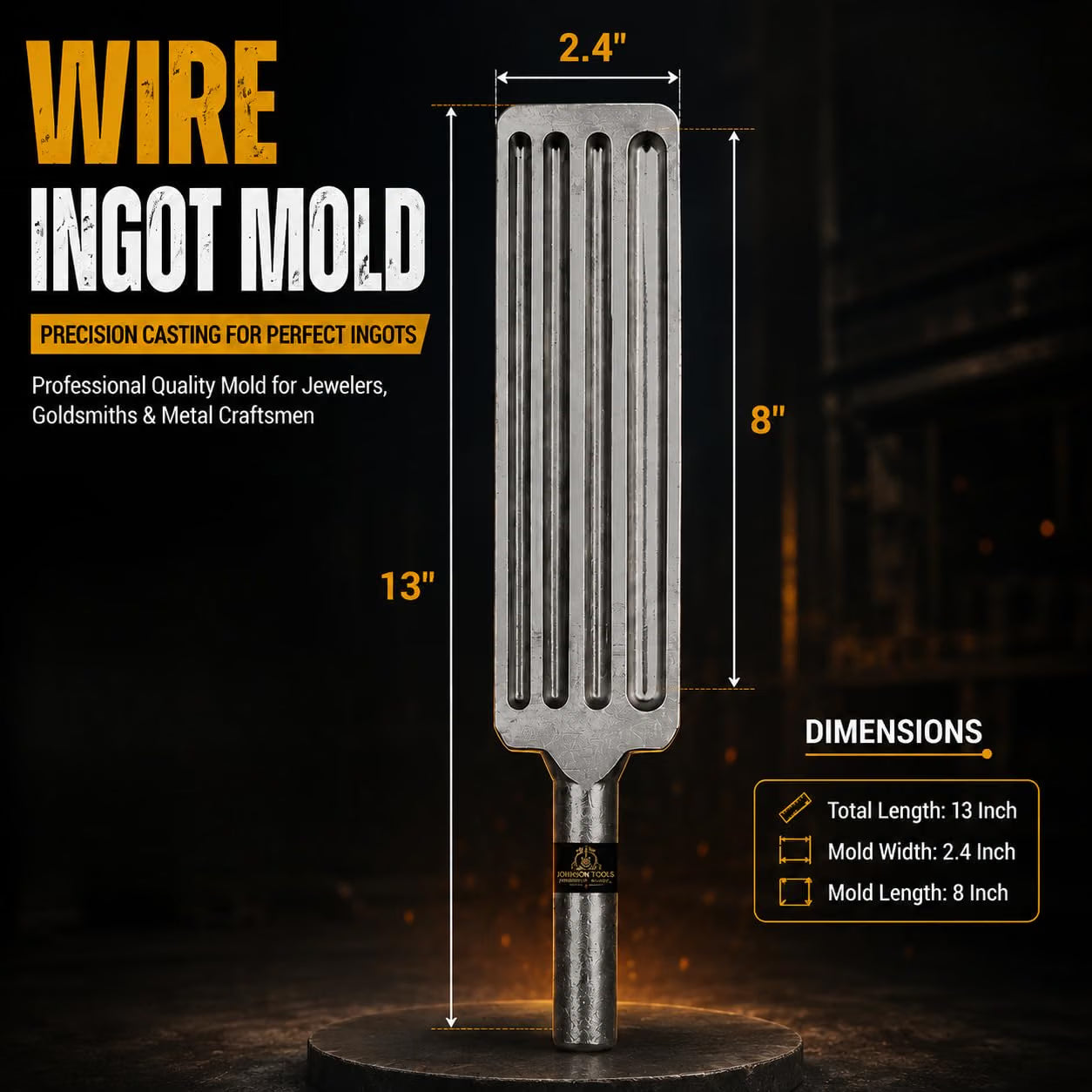 Johnson Tools Casting Sefar Wire Ingot Mold/Dhali reja 6 Sizes for Melting Casting Gold Silver Copper Aluminum Brass (Size - 8")