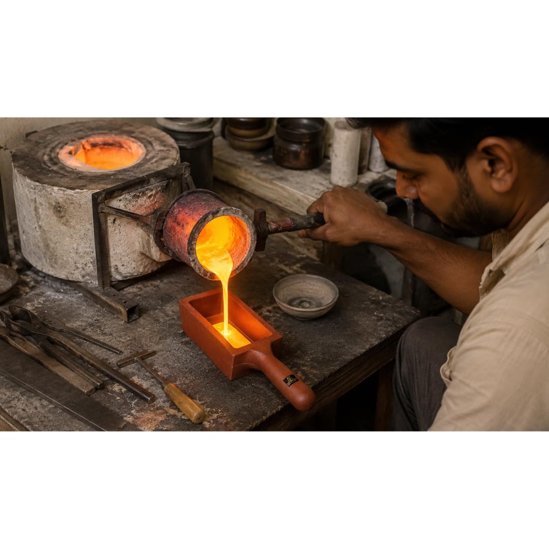Johnson Tools Metal Ingot Mold 4no for Gold, Silver Casting, Melting, Refining Works (3.5 to 5kg Capacity)