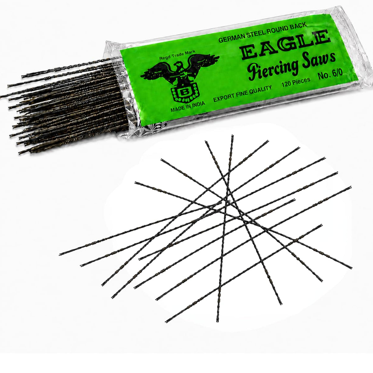 Johnson Tools Pack of 120 Piercing Saw Blades For Jeweler's Fix and Adjustable Hand Saw Frames