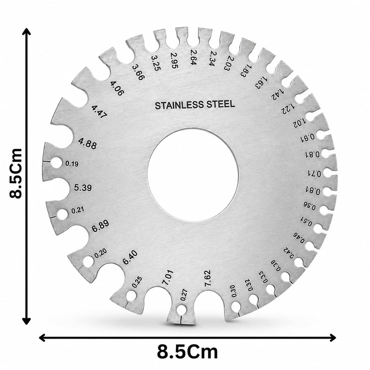 Johnson Tools Kristeel Precision S.W.G. Measuring Wire Gauge Round (Silver)