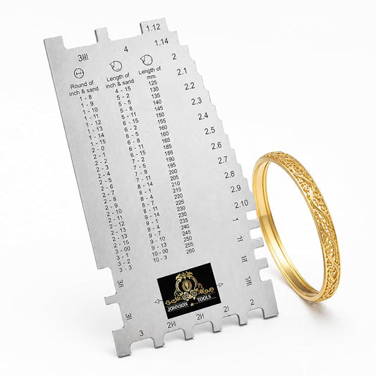 Johnson Tools ajanta Stainless Steel Handy Bangle Sizer/Gauge/Bracelet Sizer/Gauge in Inches/Metric/Aani For Measuring Bangle size or Thickness