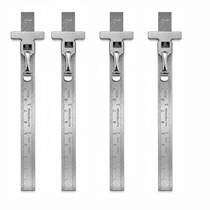Johnson Tools Stainless Clip Ruler with Detachable Clip For Depth Gauge Metric and English Measurement Works, Size - 6" or 150mm