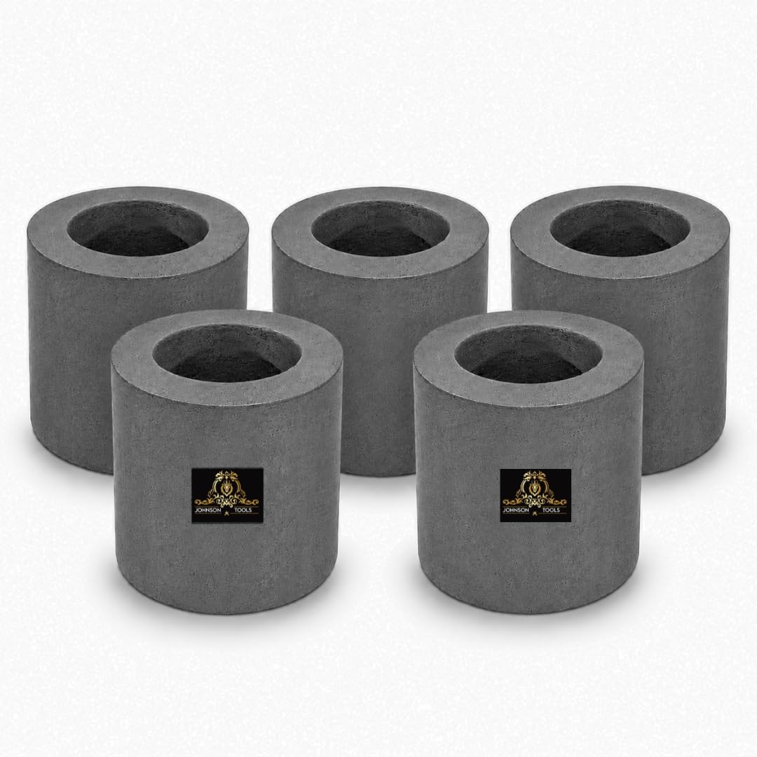 Johnson Tools 40x40mm Carbon Crucible for Casting, Melting, Refining Gold, Silver, Copper, Aluminium, Brass