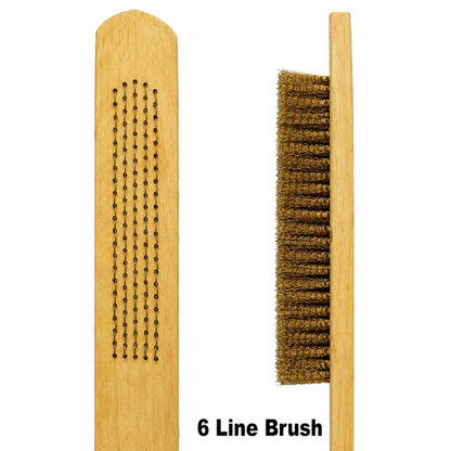 Johnson Tools Soft Brass Brushes with Wooden Handle (Cleaning Brush) for Jewellery Rust, Dust, Removal, Jewellery Polishing (3 pcs of 3 line and 3 pcs of 6 line)