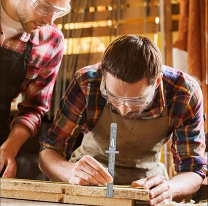 Johnson Tools Kristeel Stainless Steel Ruler with Detachable Iron Clip For Depth Gauge Metric and English Measurement Works (Size 6 Inch/150mm)