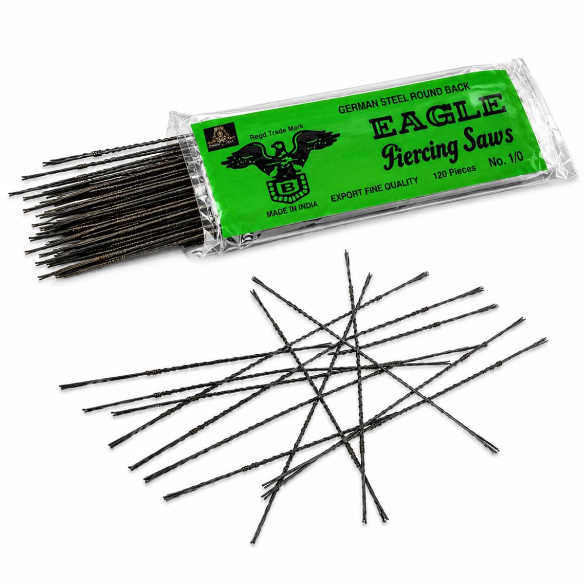 Johnson Tools Pack of 120 Piercing Saw Blades For Jeweler's Fix and Adjustable Hand Saw Frames