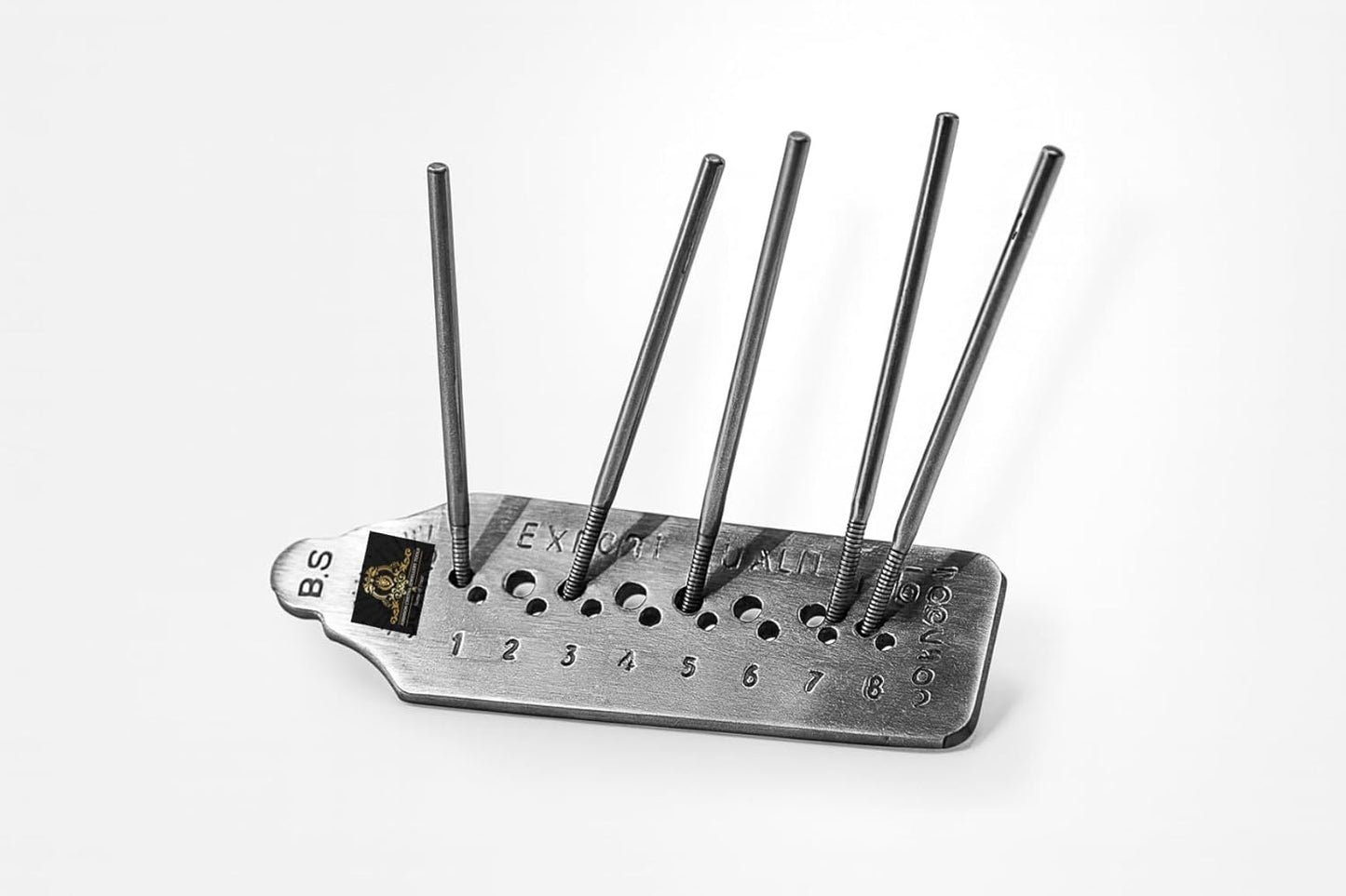 Johnson Tools Micro Tap and Die Plate (1.0‑1.8 mm, 8 Holes) Buff‑Polished Steel Thread Maker for Gold, Silver Jewellery wires and Pipes