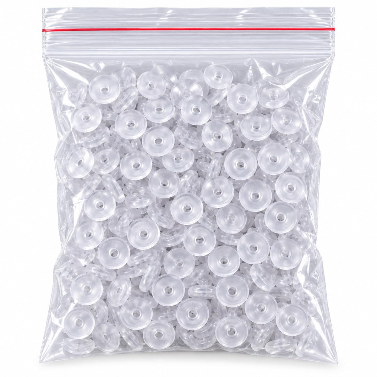 Johnson Tools Flat Clear Bluish Silicone Ear Back Stoppers/push buttons/Findings Stud Earring Plugs For Gold And Silver Earrings (200 Pieces)