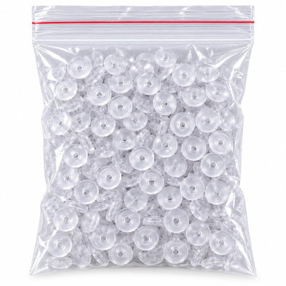 Johnson Tools Flat Clear Bluish Silicone Ear Back Stoppers/push buttons/Findings Stud Earring Plugs For Gold And Silver Earrings (200 Pieces)