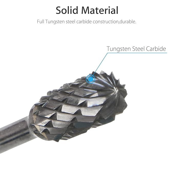 Johnson Tools Carbide Drill Bits/Burs 6X2.35mm for Jewellery Making, Dental Grinding, Carving or Other Multi purpose Works (Set of 10 Bits)