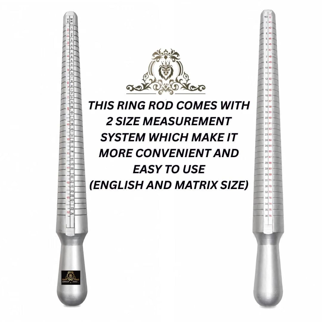 Johnson Tools Ring Sizer Stainless Steel 36PCS & Aluminum Ring Stick Set US Size:1-15 Combo