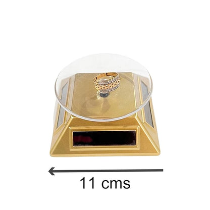 Johnson Tools Solar Powered Rotating Jewellery Ring Bracelet Mobile Phone Watch Display Stand Short Model (Also Work with Battery)