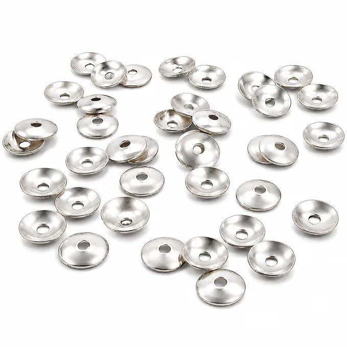 Johnson Tools Flat Metal Ear Back Stoppers Push Buttons Findings Stud Earring Plugs for Gold and Silver Earrings
