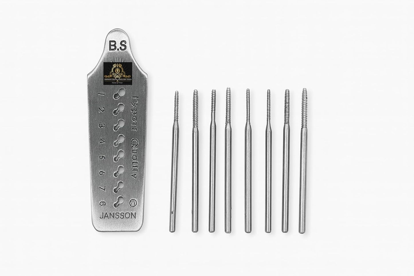 Johnson Tools Micro Tap and Die Plate (1.0‑1.8 mm, 8 Holes) Buff‑Polished Steel Thread Maker for Gold, Silver Jewellery wires and Pipes