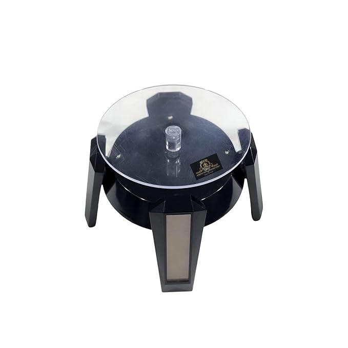 Johnson Tools Solar Powered Rotating Jewellery Ring Bracelet Mobile Phone Watch Display Stand Long Leg Model with LED lights Rotetor (Also Work with Battery)