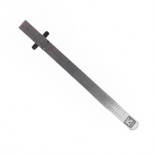 Johnson Tools Kristeel Stainless Steel Ruler with Detachable Iron Clip For Depth Gauge Metric and English Measurement Works (Size 6 Inch/150mm)