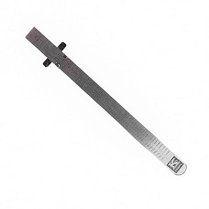 Johnson Tools Kristeel Stainless Steel Ruler with Detachable Iron Clip For Depth Gauge Metric and English Measurement Works (Size 6 Inch/150mm)