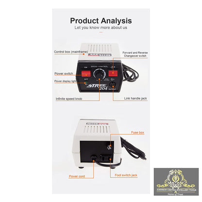 Johnson Tools Saeshin Dental Strong 204 Micro Motor 102l Polishing Handpiece 220v Wb Provided