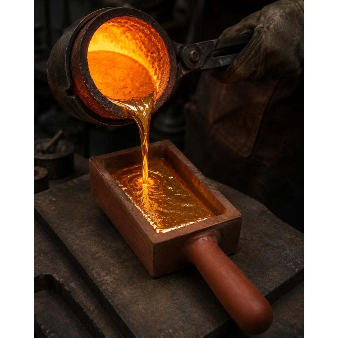 Johnson Tools Metal Ingot Mold 5no for Gold, Silver Casting, Melting, Refining Works (4.5 to 6 kg Capacity)