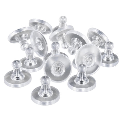 Johnson Tools Clear Bluish Silicone Bullet Clutch Push Botton - Soft Stud Back Stoppers for Gold and Silver Earrings (200 Pcs)