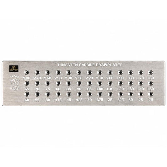 Johnson Tools Tungsten Carbide Wire Drawplate 39 Holes 0.26-2.80mm for Jewelry Making Round Tungsten Carbide Fineness Dies Set, Gold Implement