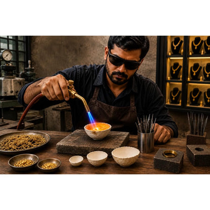 Johnson Tools Sand Crucible/Guthali/Mus in Mix Size for Casting, Melting, Refining Gold, Silver, Copper, Aluminium, Brass, Led, Scrap, Jewellery (Color : White, Weight 750gm Approx)