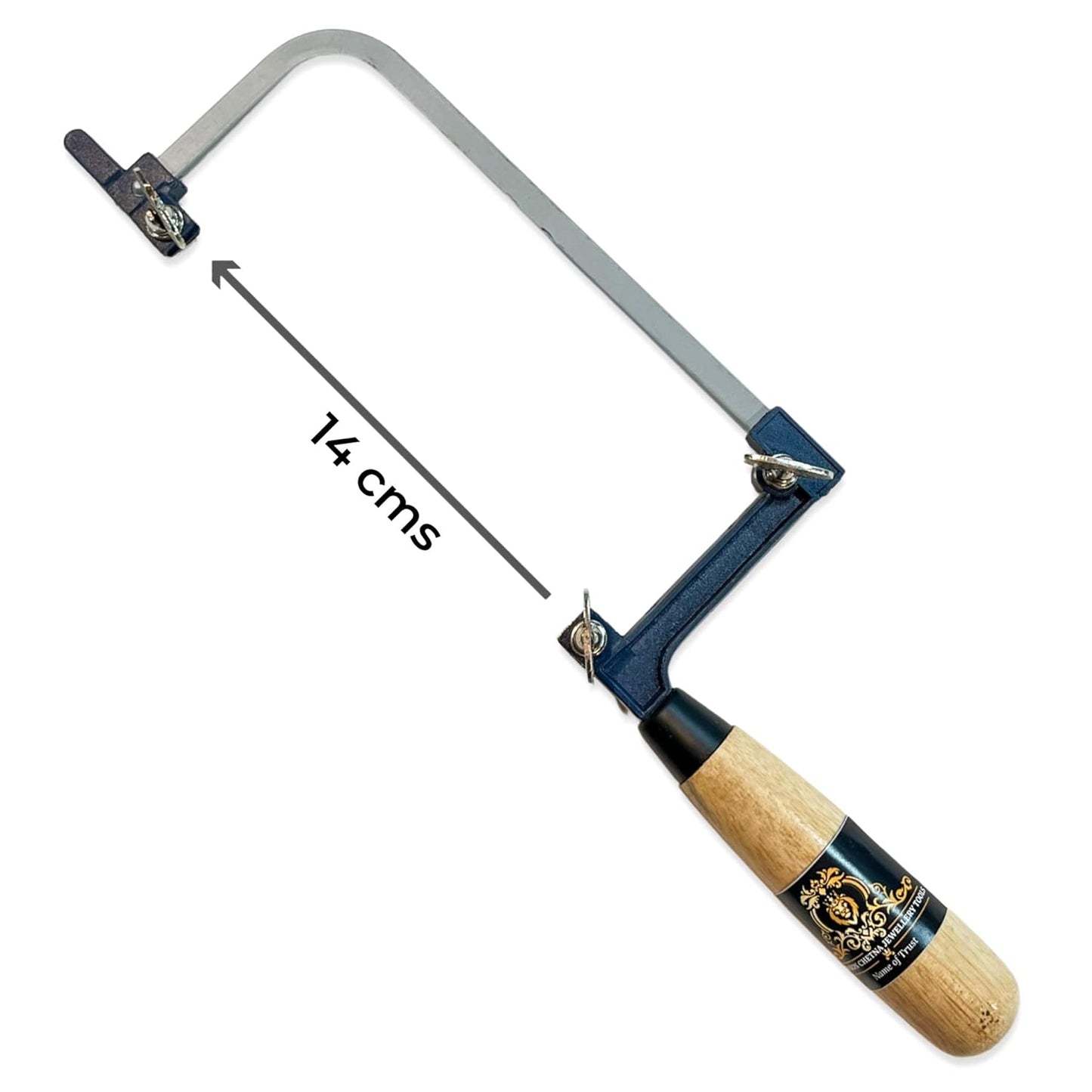 Johnson Tools Adjustable Coping Hand Saw with 120 Piece Blades For Gold and Silver and Other Art n Craft Use (75mm Inner Height), Hand powered