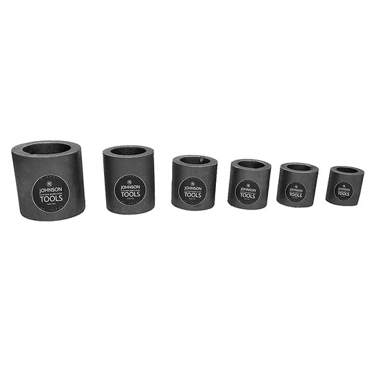 Johnson Tools Set of Graphite Carbon Crucible for Casting, Melting, Refining Gold, Silver, Copper, Aluminium, Brass, LED, Scrap, Jewellery