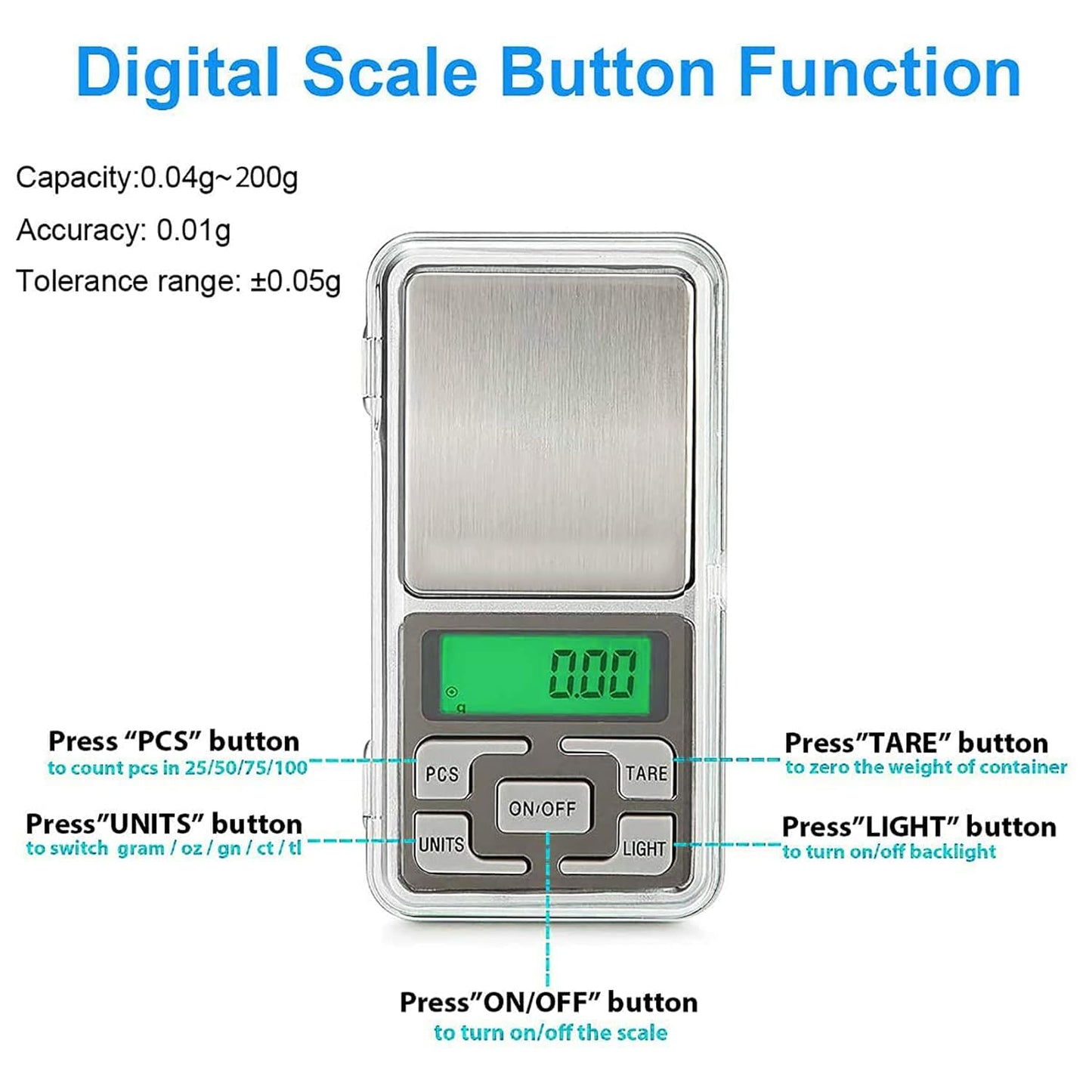 Johnson Tools MH200 Pocket Scale 0.1g to 200gm Capacity for Gold and Silver