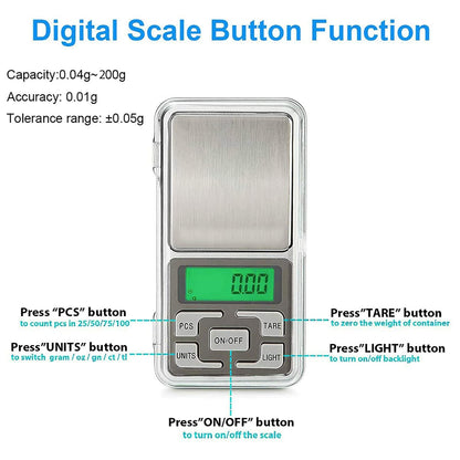 Johnson Tools MH200 Pocket Scale 0.1g to 200gm Capacity for Gold and Silver
