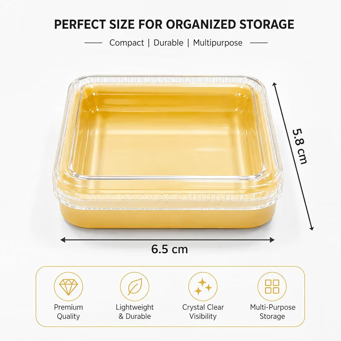 Johnson Tools Multi Utility 6 Removable Rectangular Small Containers or Storage Box Organizer with Glass