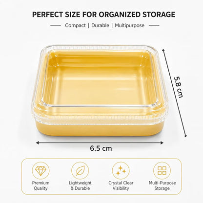 Johnson Tools Multi Utility 6 Removable Rectangular Small Containers or Storage Box Organizer with Glass