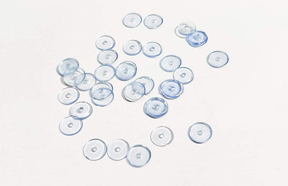 Johnson Tools Flat Bluish Silicone Ear Back Stoppers for Gold and Silver Ear rings (200pc)
