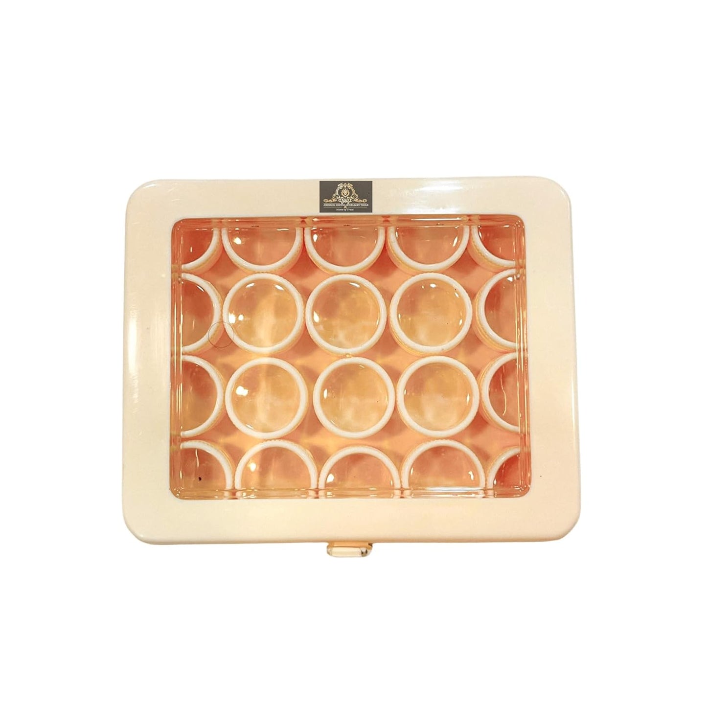 Johnson Tools Multi Utility 20 Removable Round Small Containers or Storage Box Organizer with Glass