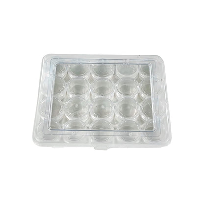 Johnson Tools Transparent Plastic Box for Storing Stones, Gems, Clips, Small Jewelry pieces and Multipurpose uses (20 pc Set Box) Round