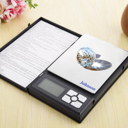 Johnson Tools Notebook Jewellery Weighing Scale-600Gmx10Mg(0.01G) Digital Weight Measuring Machine For Gold&Silver. Pocket Notebook Scale For Homes,Kitchens,Labs&Professional Uses. Pan Size (9Cmx12Cm)