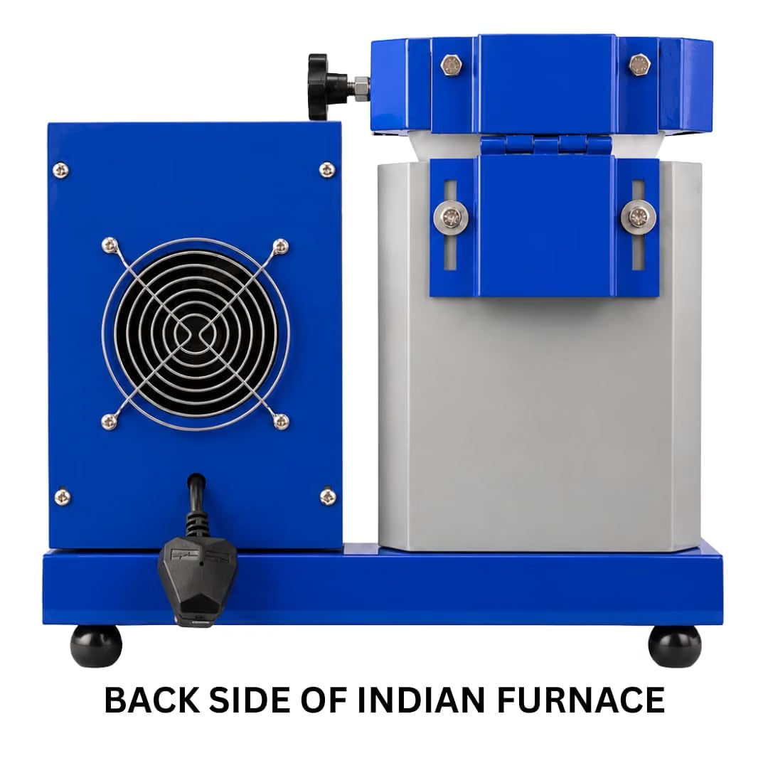 Johnson Tools JTMF-1K Melting Furnace For Gold and Silver -Capacity 1Kg, Volts 230v, Size - 41 x 22 x 36 cm (Color - Blue, Heavy Quality Model)