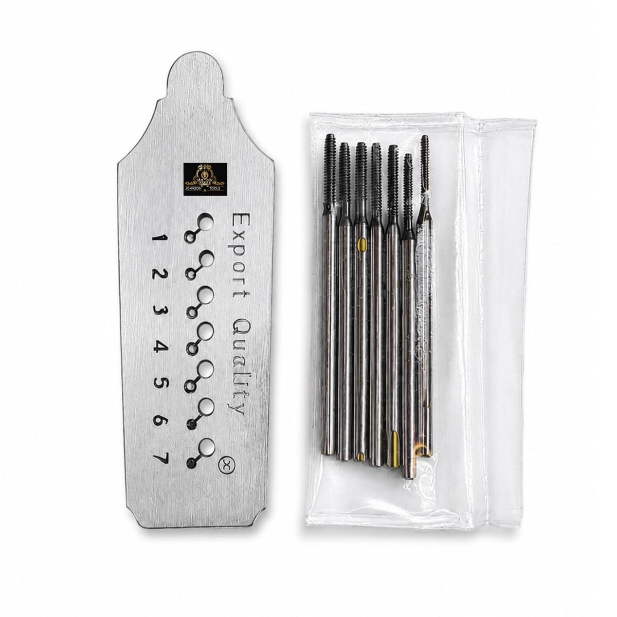 Johnson Tools Iron Buff Polished Micro Tap and Die Thread Maker Screw Plate (Pech Pati) For Gold Silver Threading with 7 Holes (1.0 to 1.7 mm)