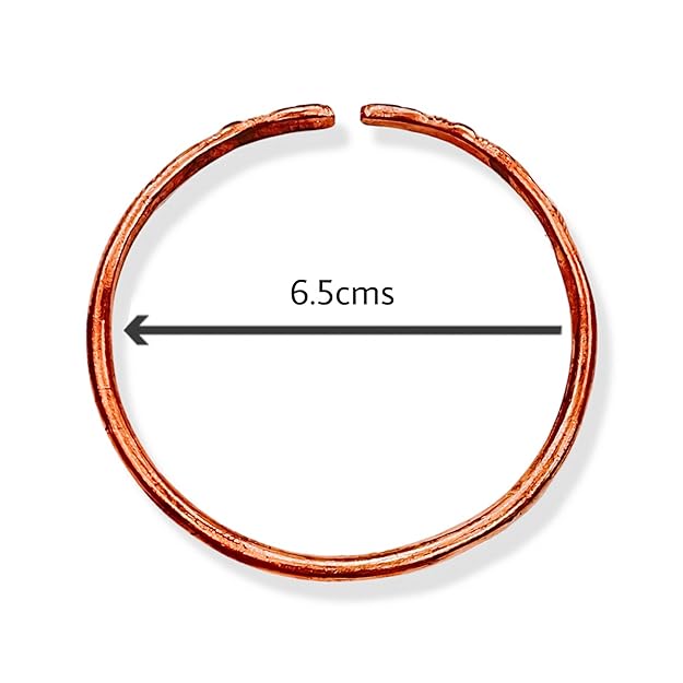 Johnson Tools Rajasthani Design Pure Copper Bangle/Tamba Kada For Men or Women for Astrology Ayurved (3.8mm Thickness)