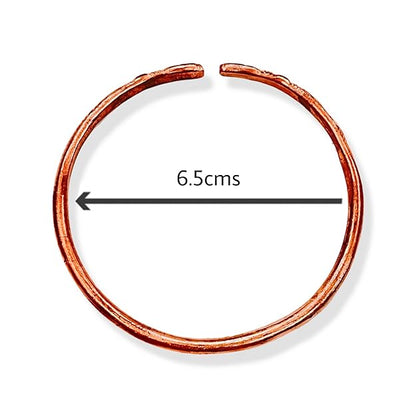 Johnson Tools Rajasthani Design Pure Copper Bangle/Tamba Kada For Men or Women for Astrology Ayurved (3.8mm Thickness)