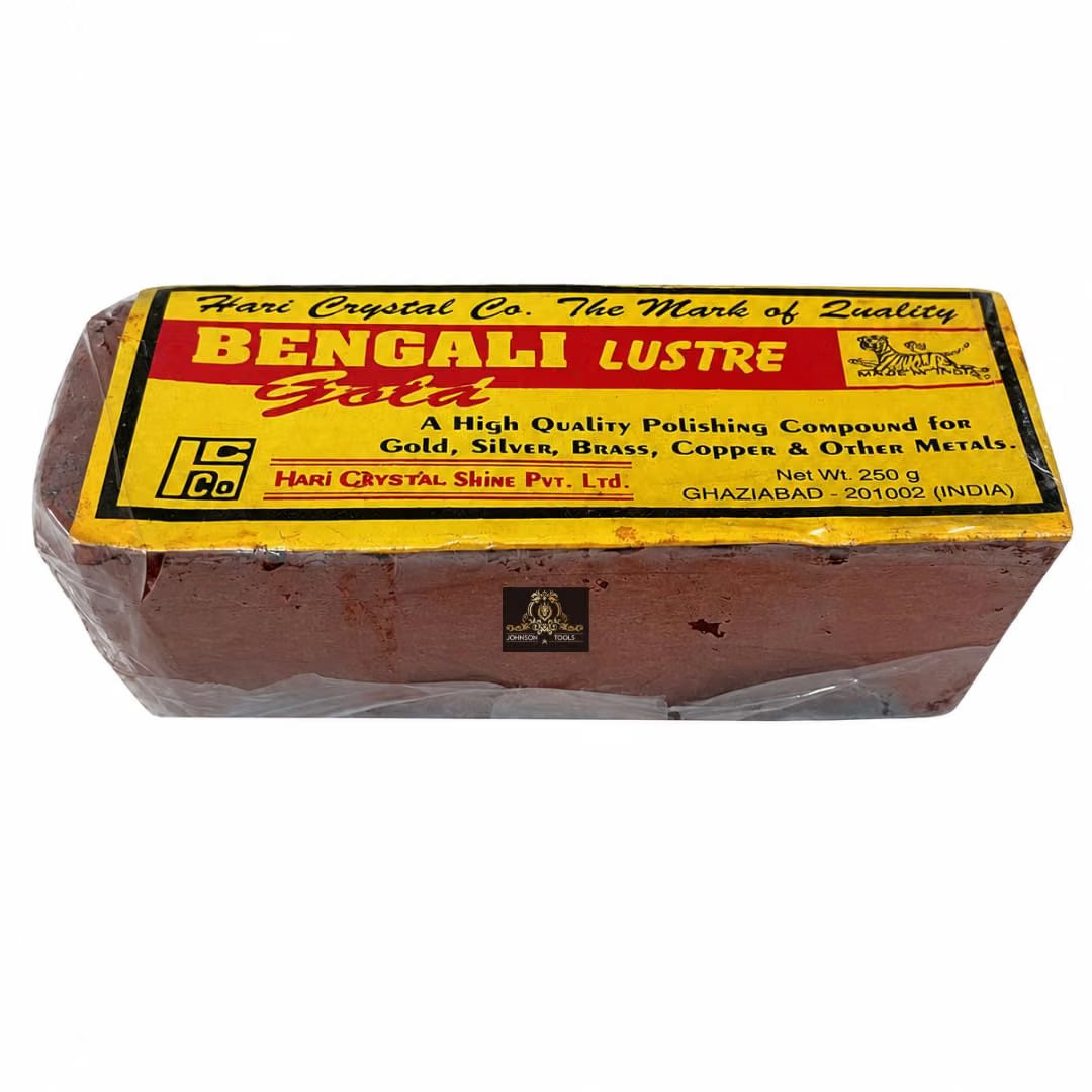 Johnson Tools Metal Polishing Bengali Compound Lustre Bar for Polishing Cleaning Abrasive Finishing Stropping Buffing on Copper, Brass, Silver, Gold, Platinum
