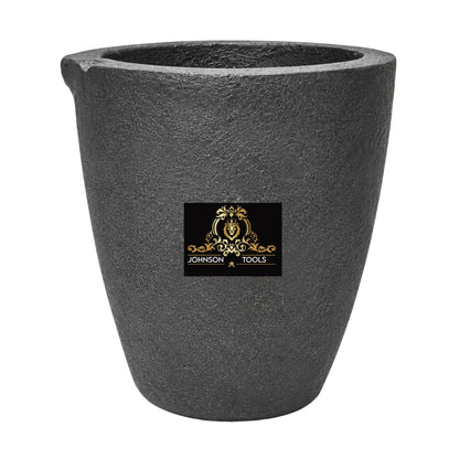 Johnson Tools Clay Graphite Crucible Pot 3no (4kg Capacity) for High Temperature Melting, Casting Refining Gold, Silver, Copper, Brass and Aluminium Metal - Electric or Gas Furnace