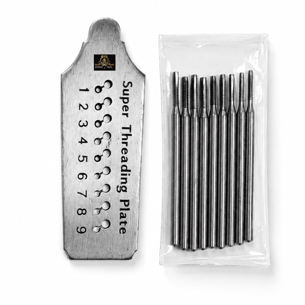 Johnson Tools Iron Micro Tap and Die Thread Maker Screw Plate (Pech Pati) - For Gold Silver Threading with 9 Holes (1.0 to 1.9 mm)
