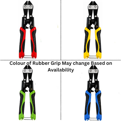 Johnson Tools Mini Bolt Cutter 8'' Heavy Duty Wire, Cable, Stripper Cutter Plier Crimper Shear Cutting Stripping Tool Pocket Size Black and Red