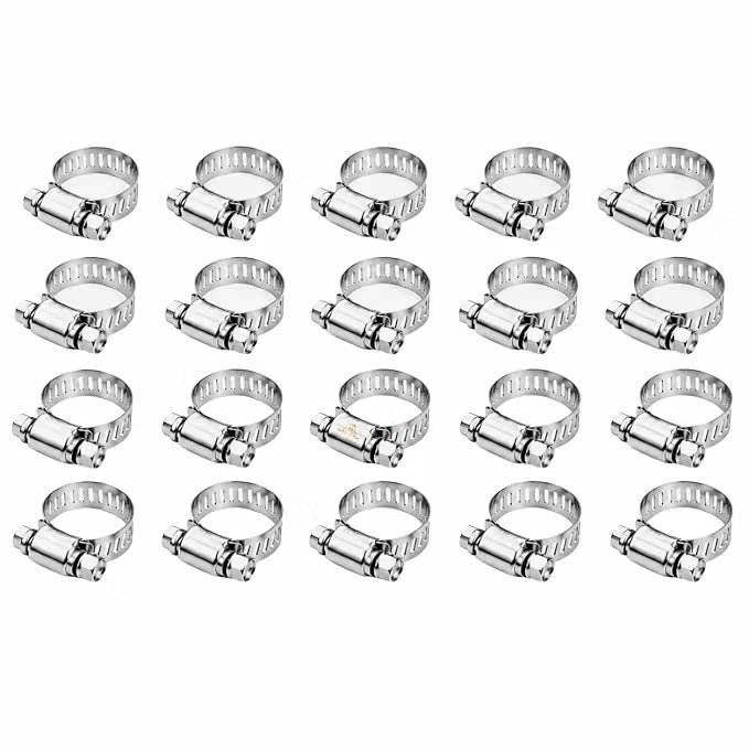 Johnson Tools Adjustable Fuel Petrol Pipe Hose Clips Stainless Steel Spring Clamps Safety Clips(Size - 13 to 19 mm) (30 Pieces)